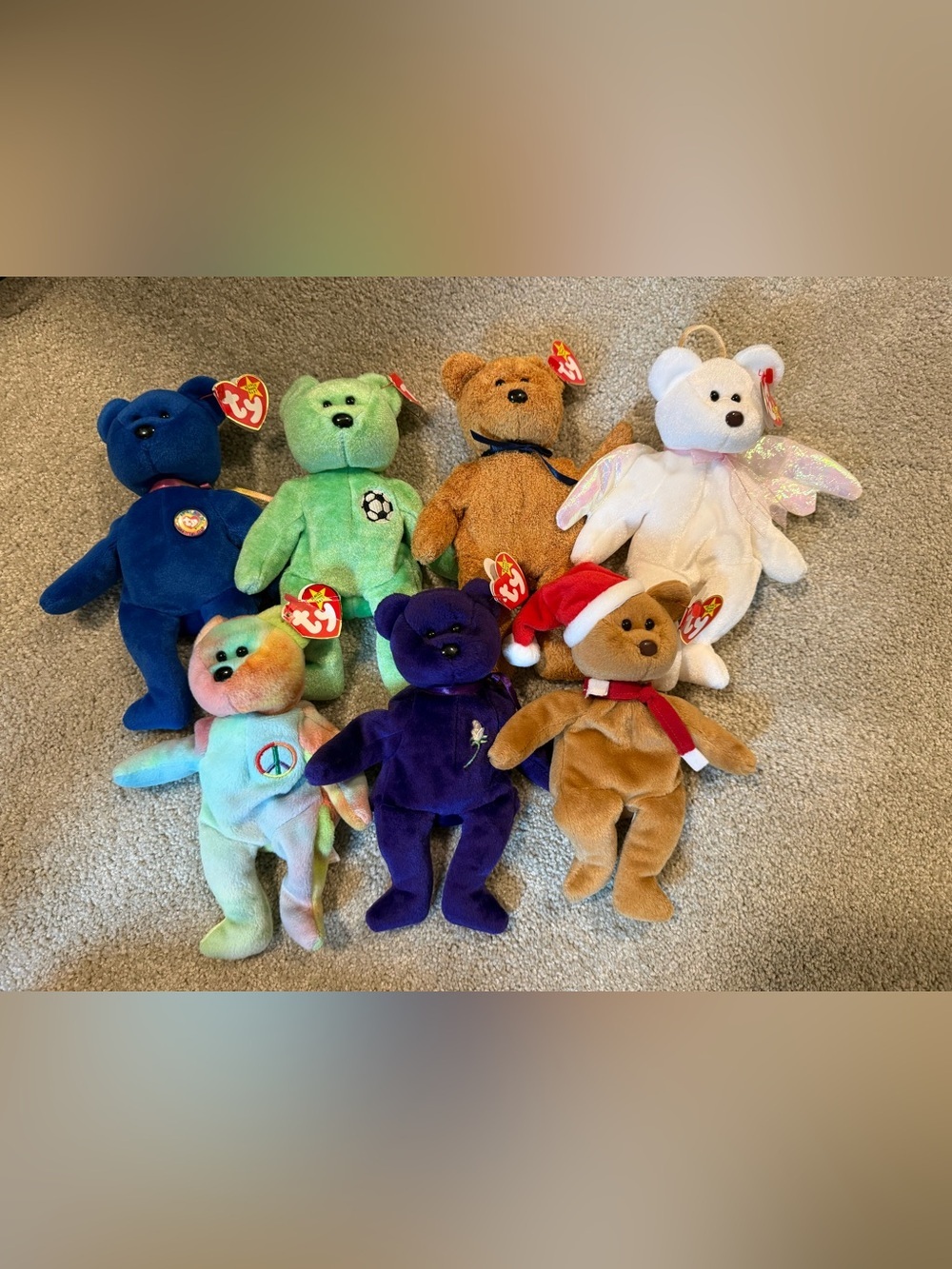 Set of 7 Authentic Beanie Baby Bears